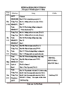 Kế hoạch bài học tuần 9 lớp 4 - Năm học 2016-2017 - Lê Văn Hoàn